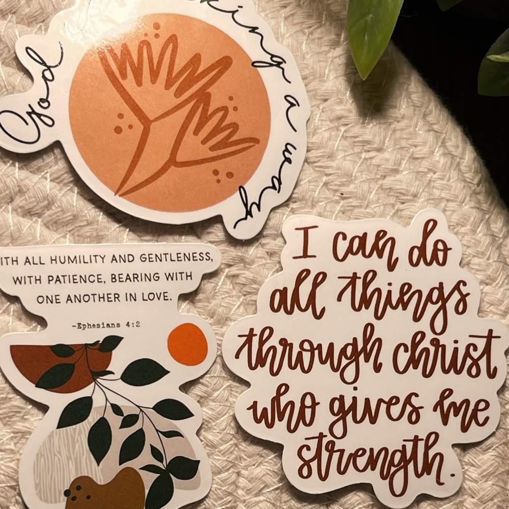 12 Premium Vinyl Waterproof Stickers -MY GOD